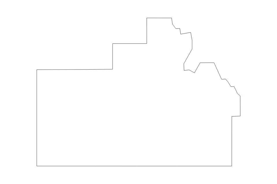 Outline map of Oneida County, Idaho with subdivision borders.
