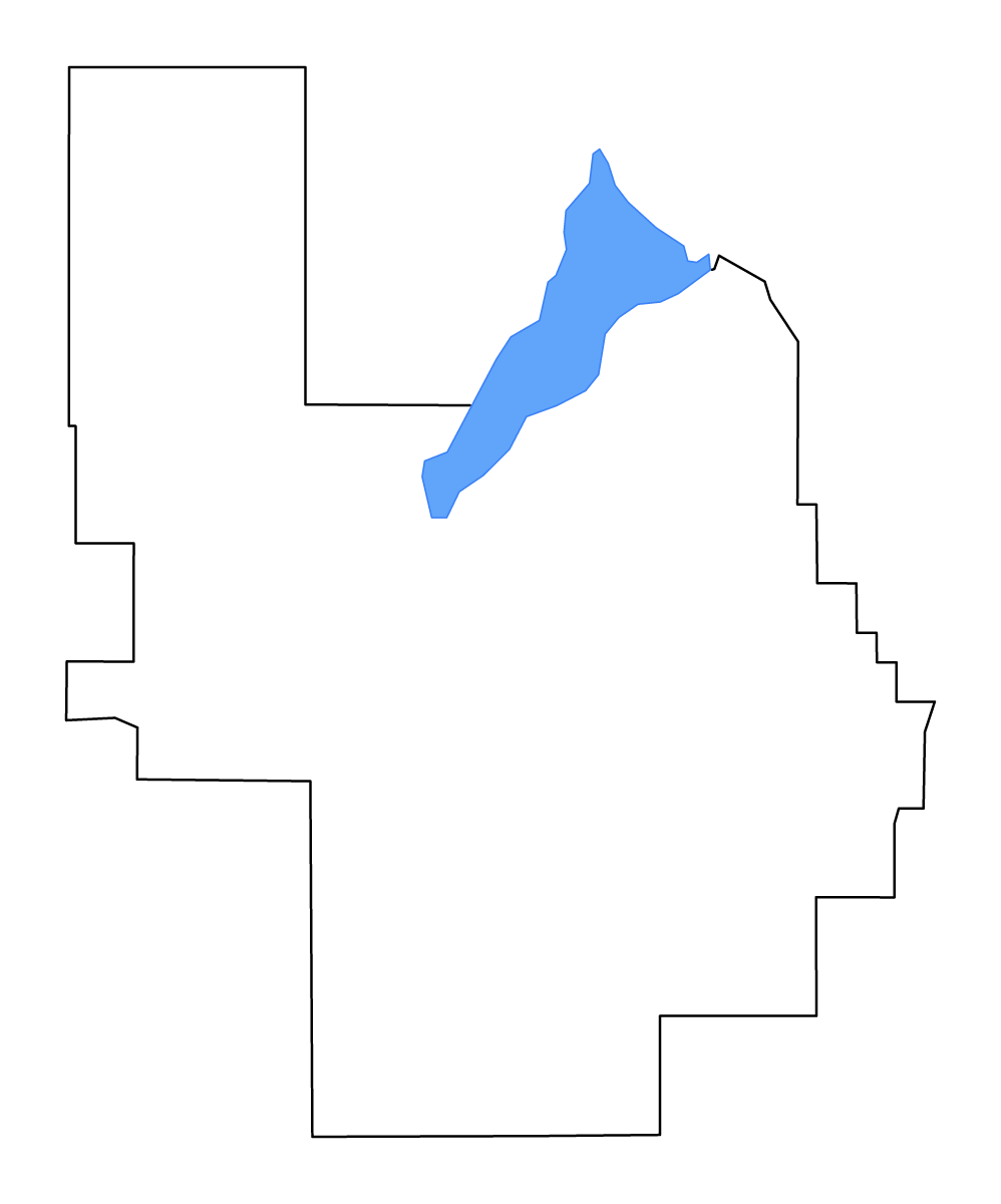 Mapa de contorno de Power, Idaho con lagos y ríos.