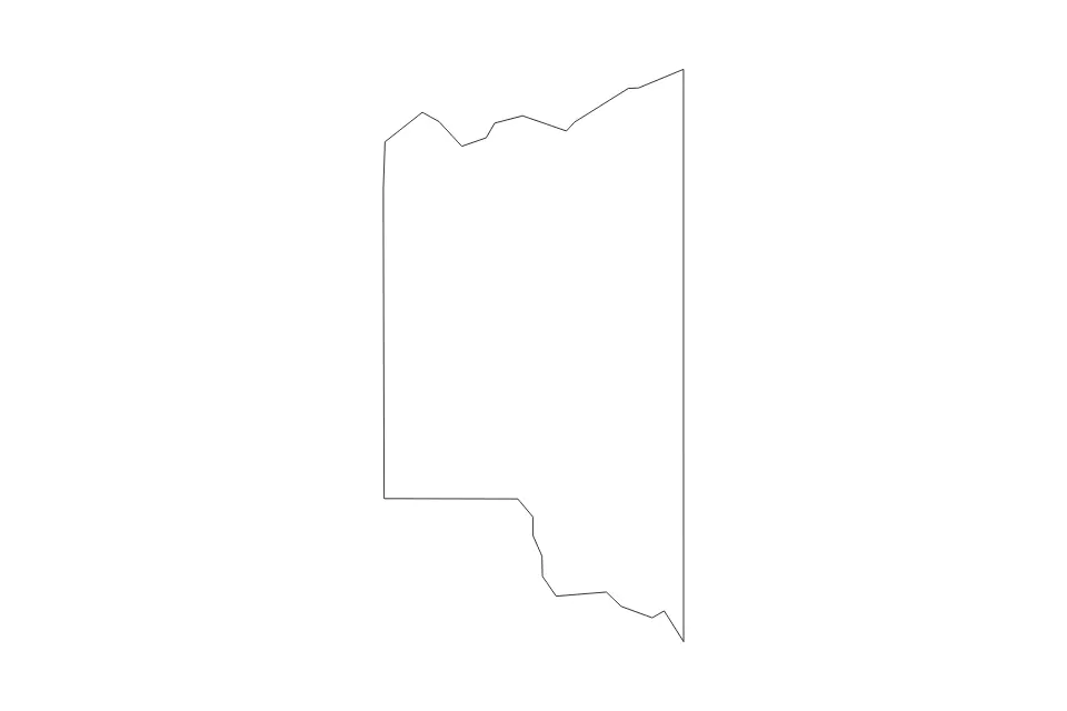 Mapa de Teton, Idaho de tipo contorno para América del Norte, con contorno con límites limpios.