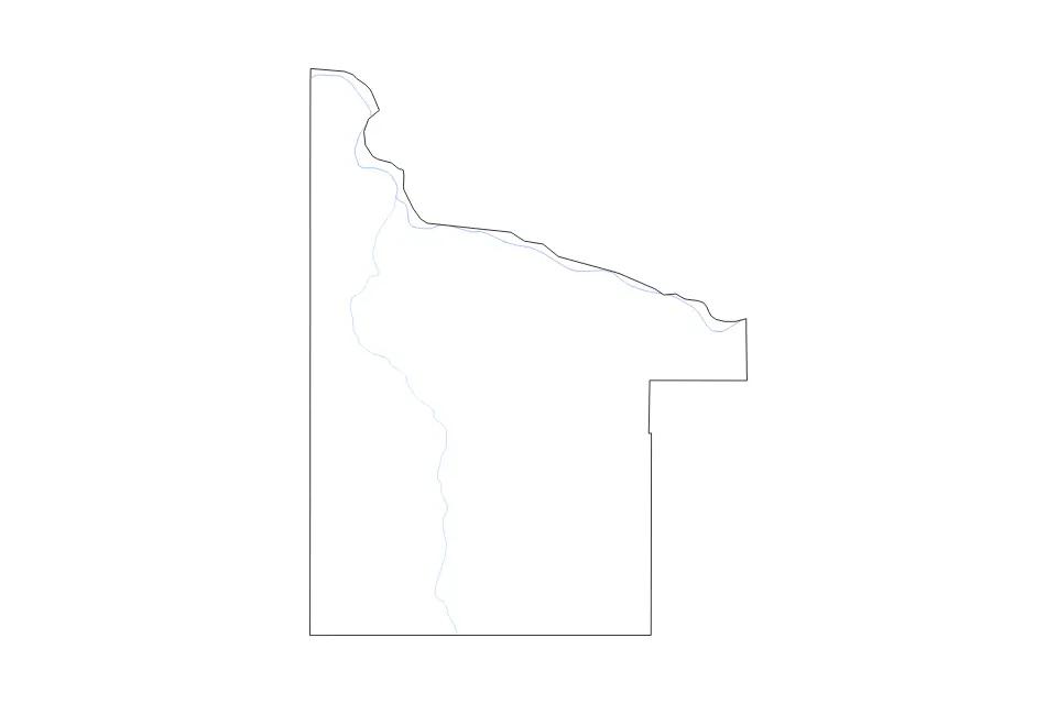 Mapa de Twin Falls, Idaho de tipo contorno y ríos para América del Norte, con contorno y ríos con límites limpios.