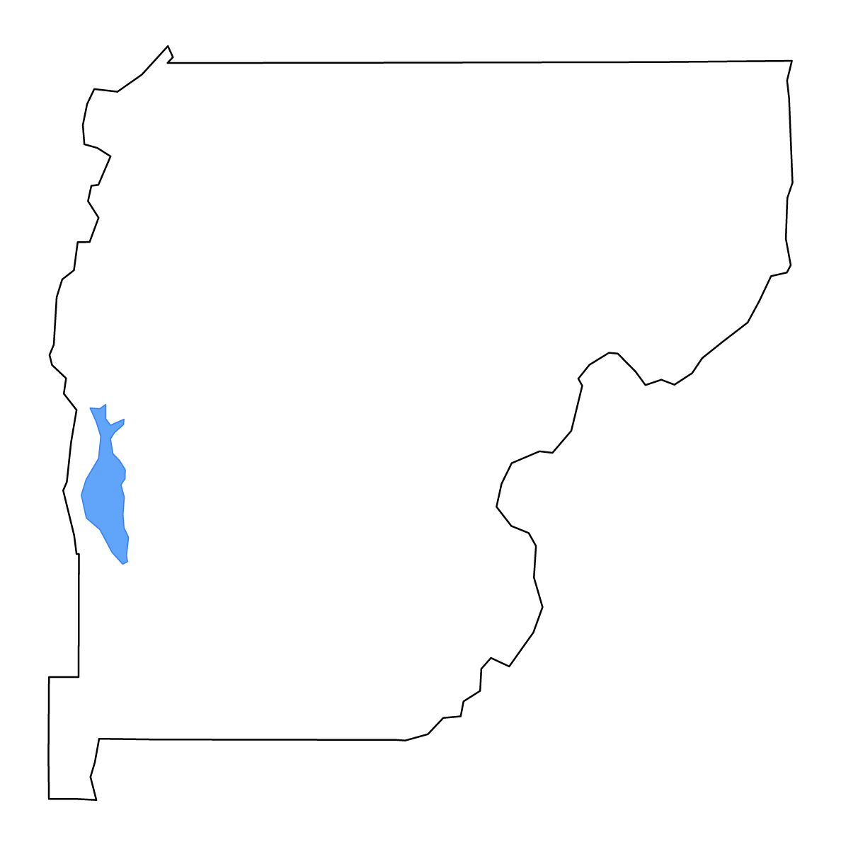 Carte de contour de Valley, Idaho avec lacs et rivières.