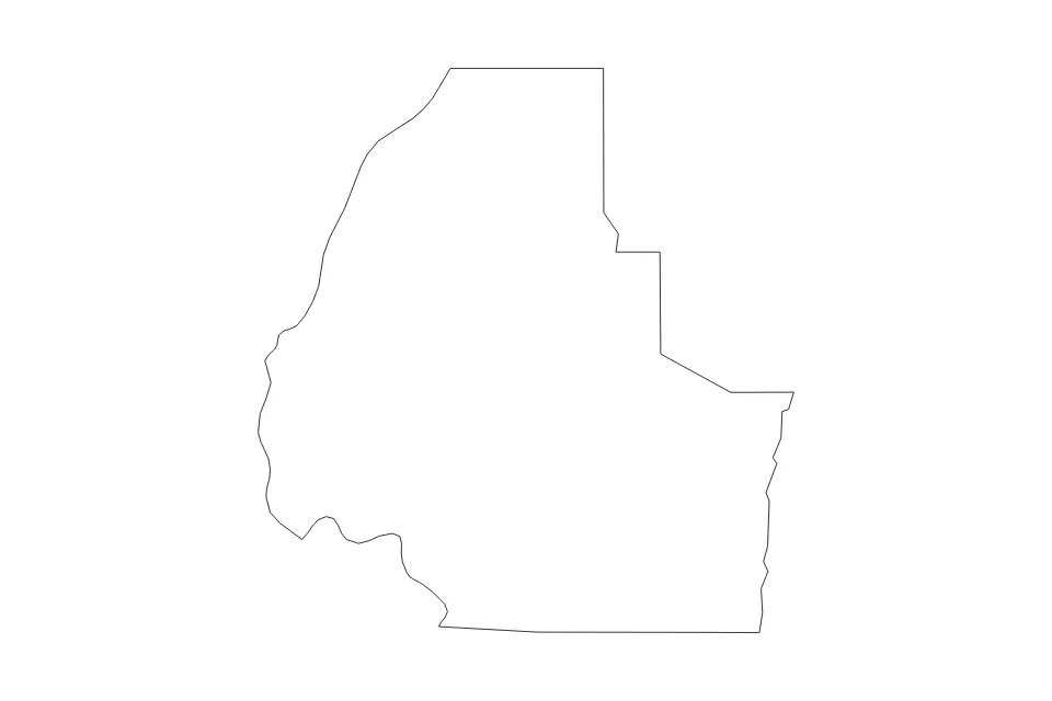Carte de Washington, Idaho de type contour et rivières pour Amérique du Nord, montrant contour et rivières avec des limites nettes.