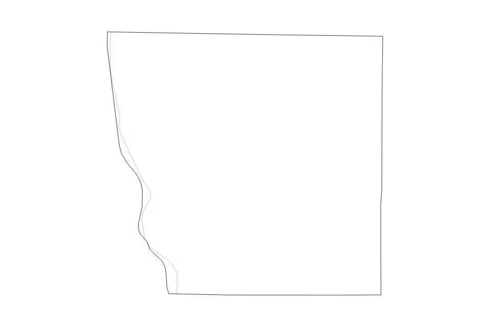 Carte de Adams, Illinois de type contour et rivières pour Amérique du Nord, montrant contour et rivières avec des limites nettes.