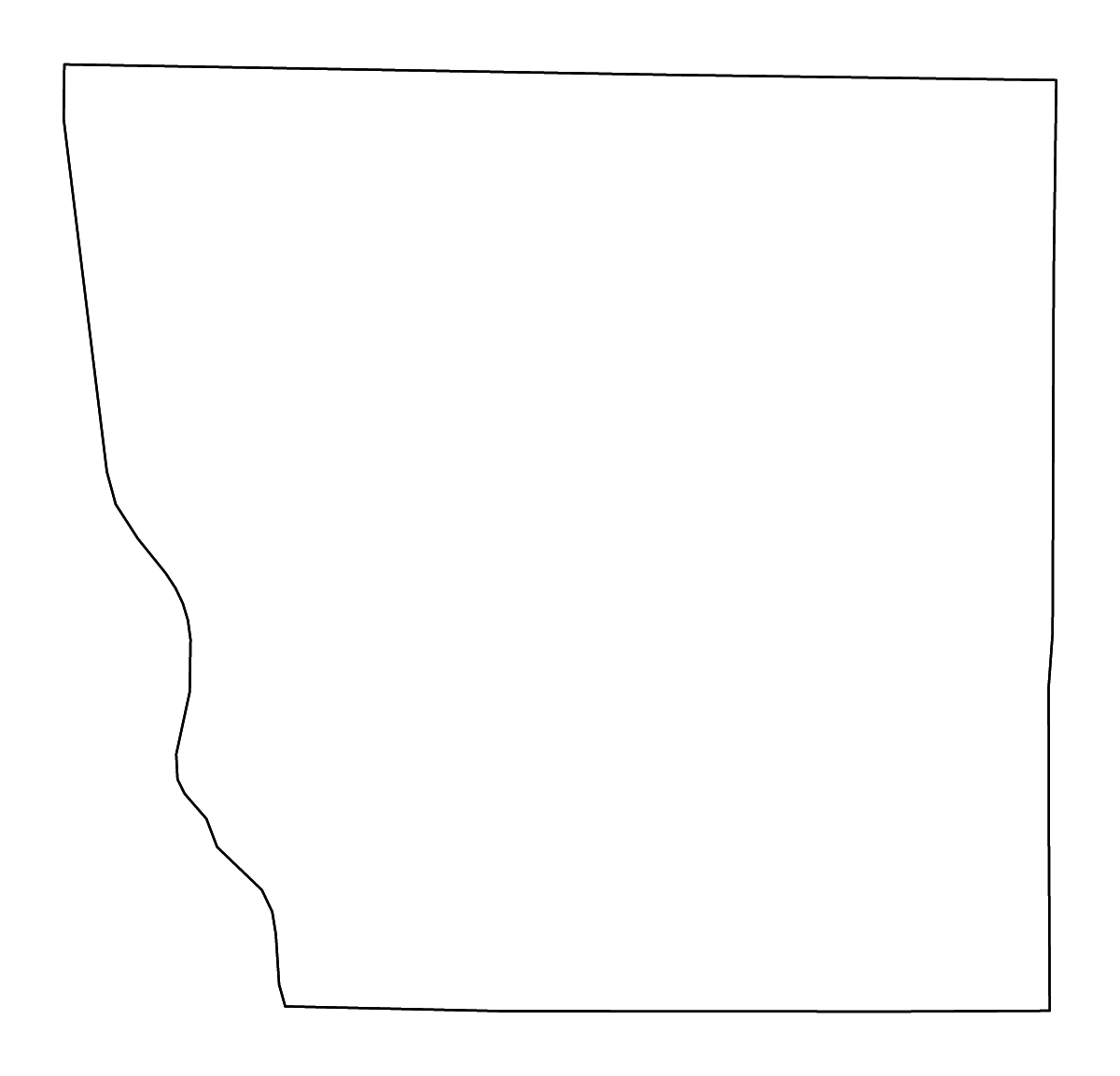 Mapa de contorno de Adams, Illinois con ríos.