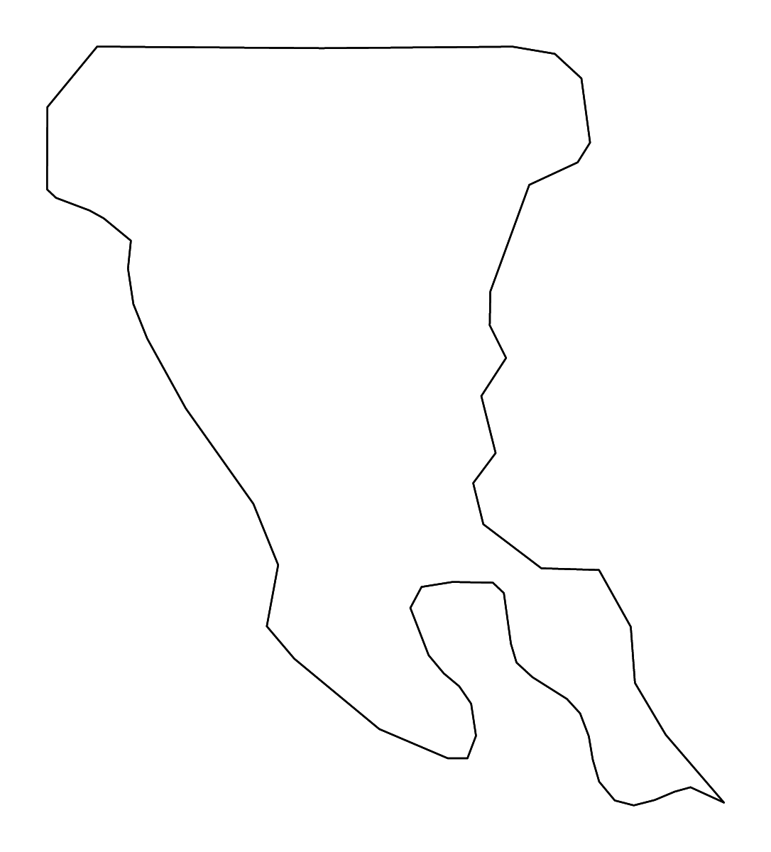 Mapa de contorno de Alexander, Illinois con ríos.