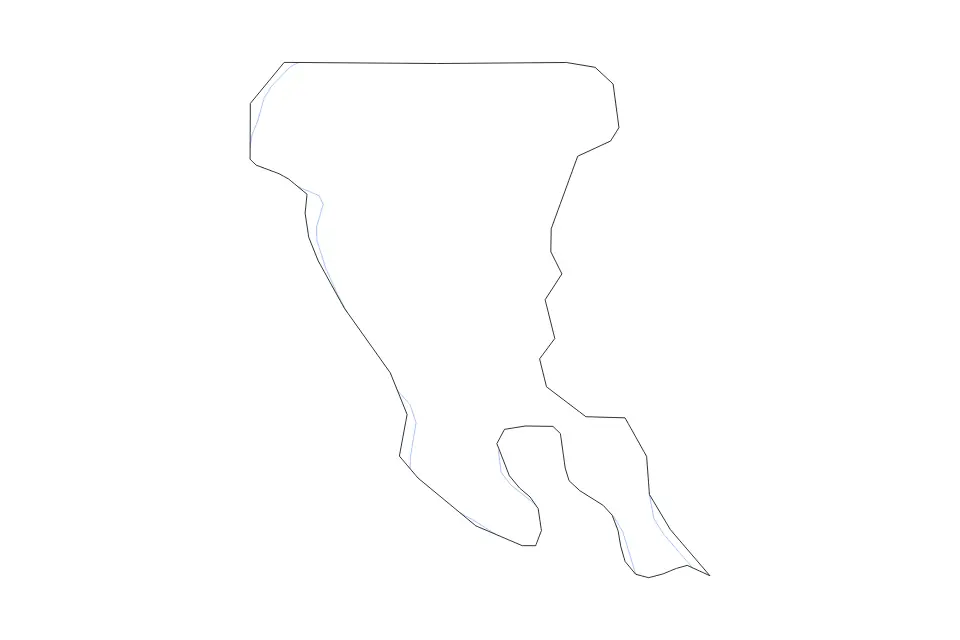 Outline map of Alexander County, Illinois with subdivision borders and rivers.