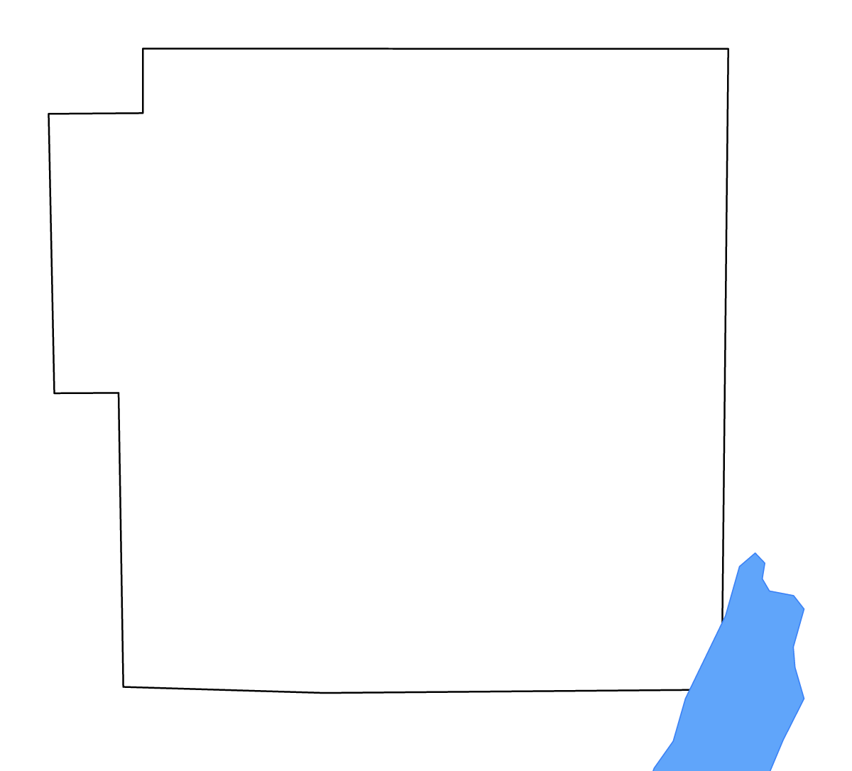 Mapa de contorno de Bond, Illinois con lagos y ríos.