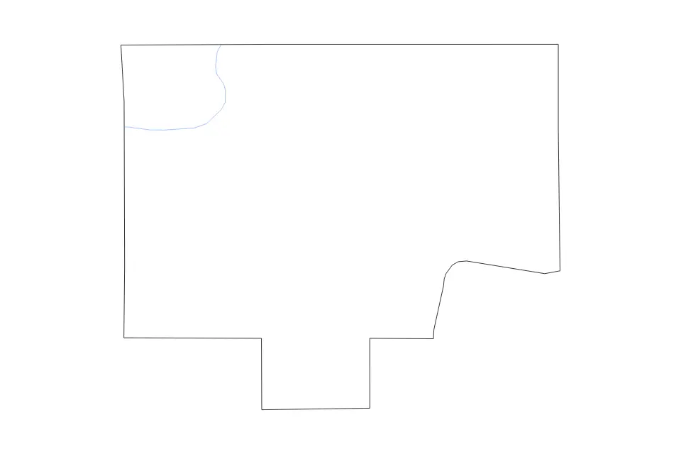 Outline map of Bureau County, Illinois with subdivision borders and rivers.