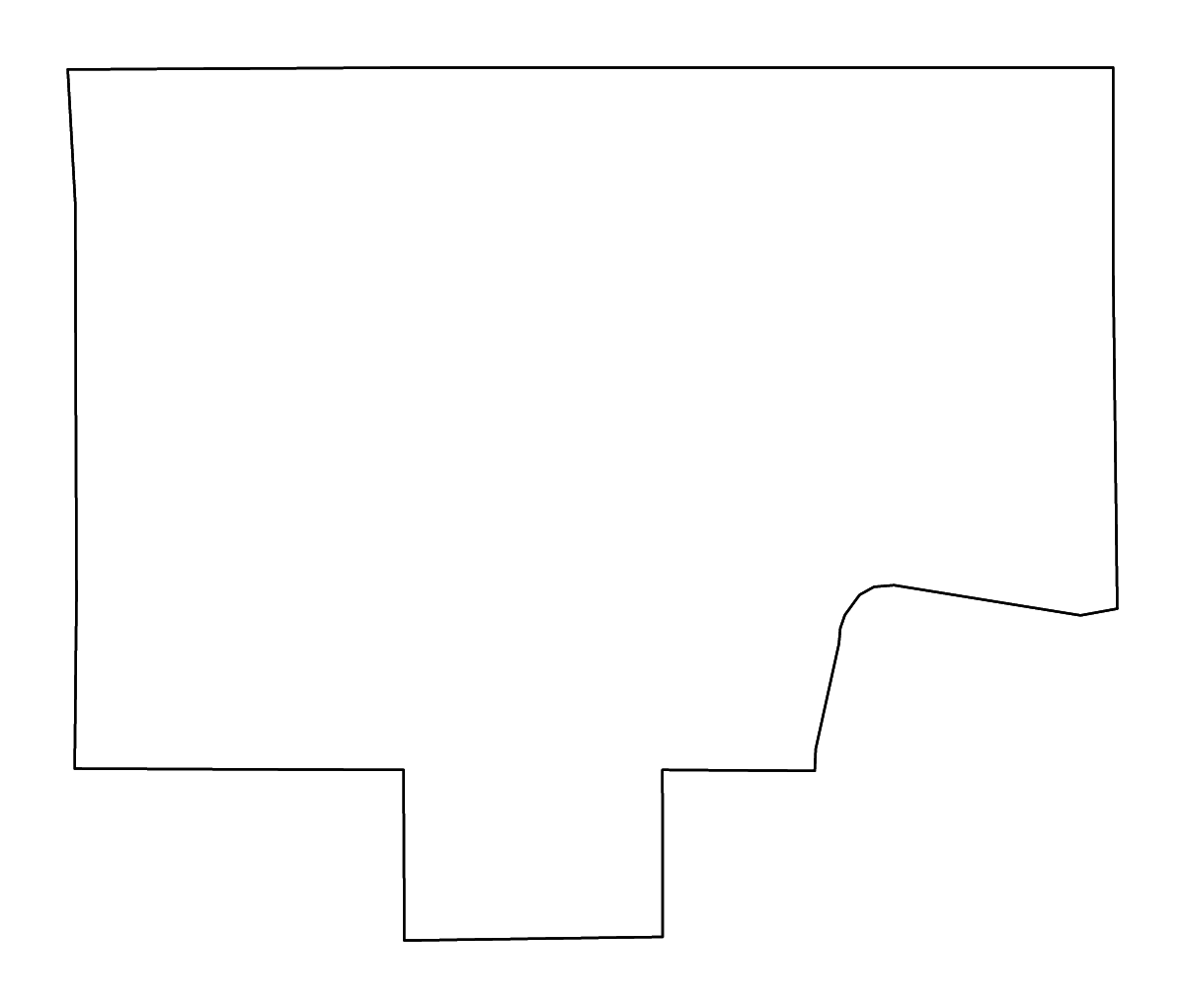 Carte de contour de Bureau, Illinois avec rivières.