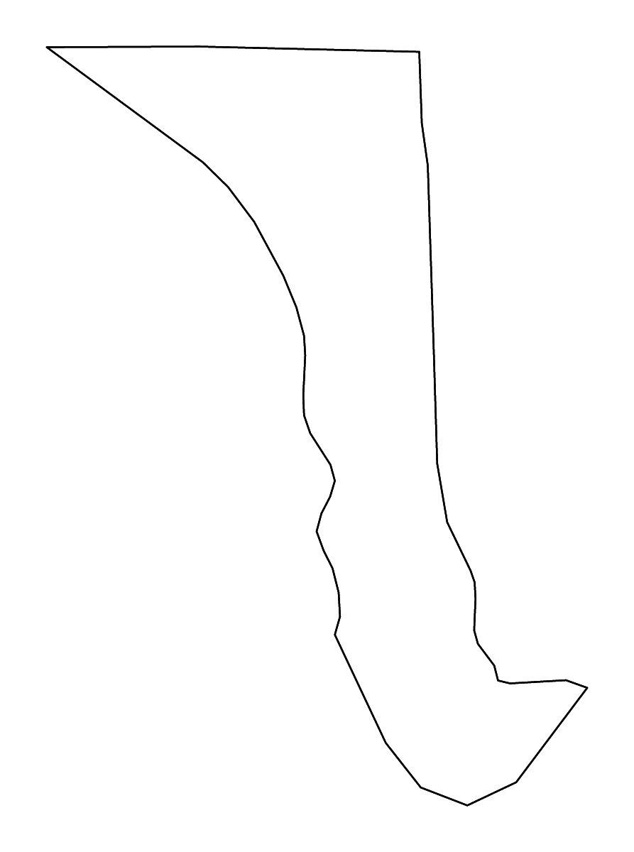 Mapa de contorno de Calhoun, Illinois con ríos.