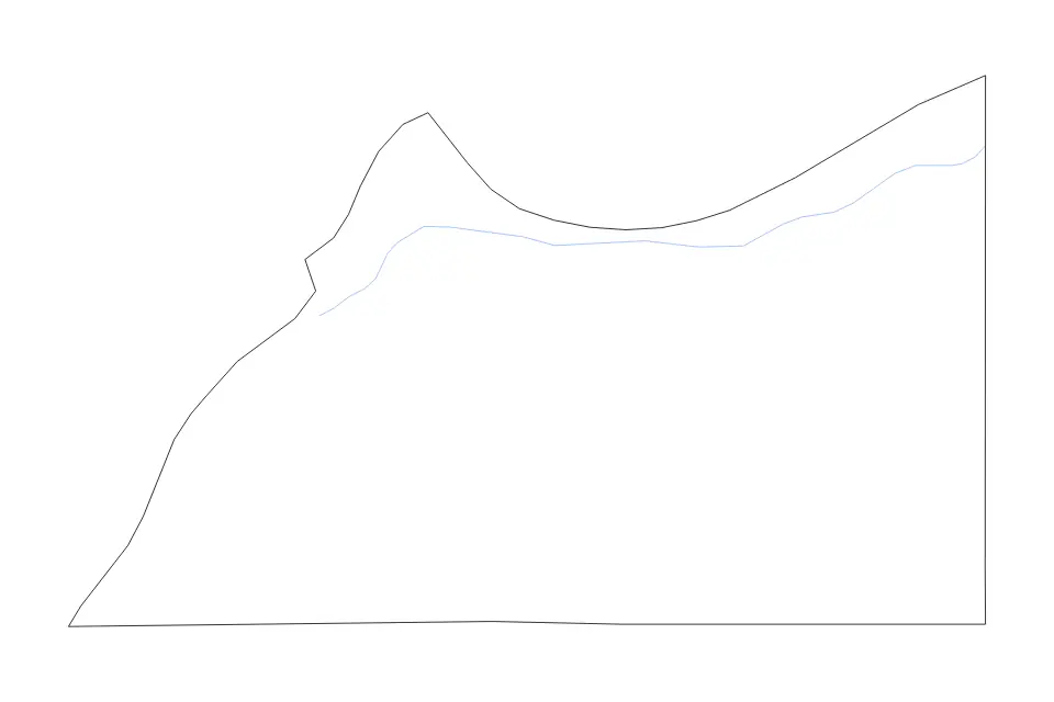 Outline map of Cass County, Illinois with subdivision borders and rivers.