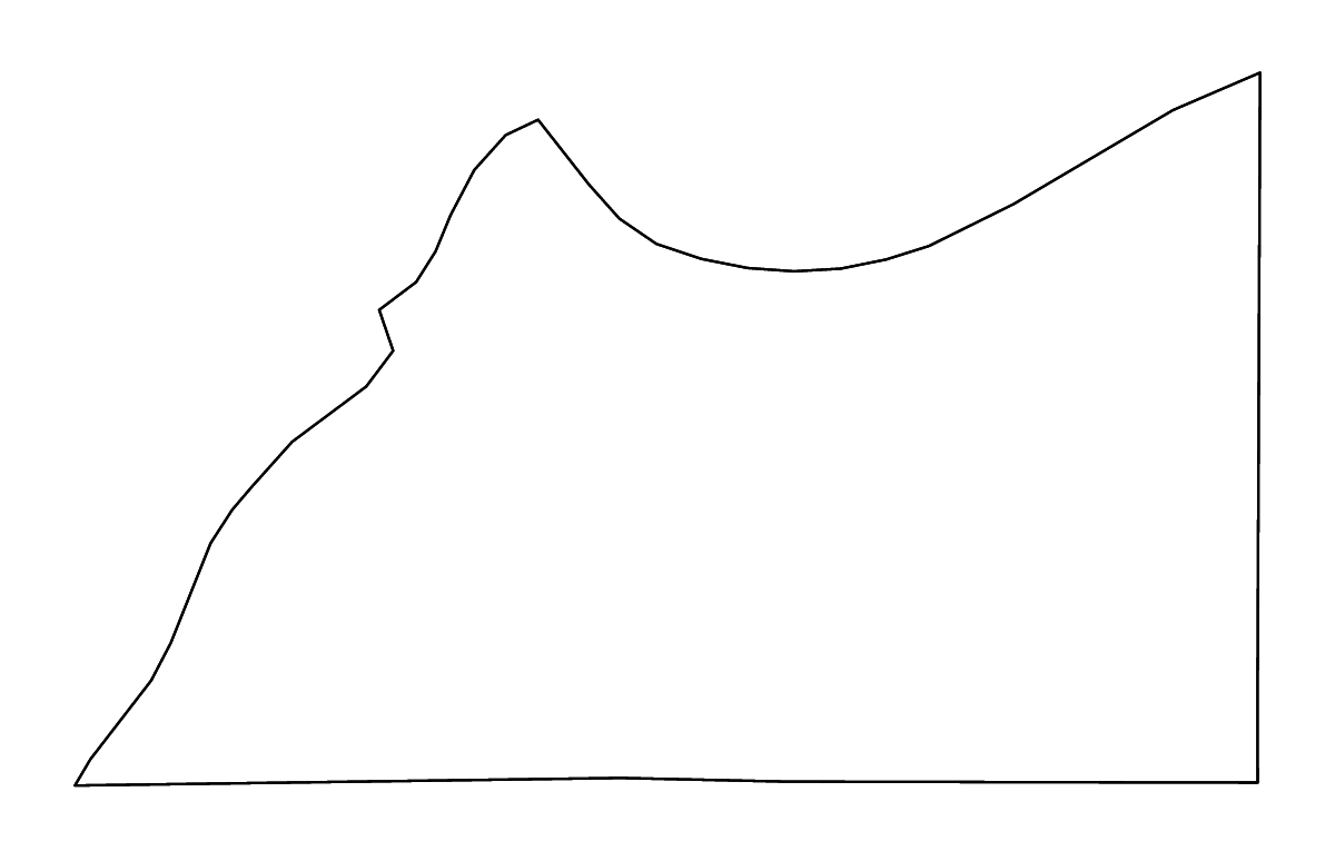 Mapa de contorno de Cass, Illinois con ríos.