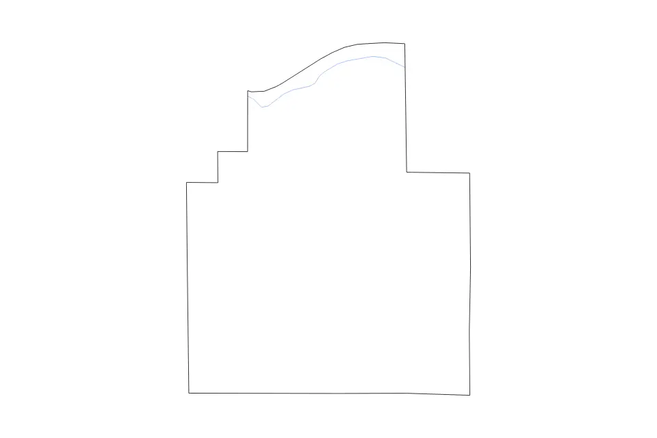 Outline map of Christian County, Illinois with subdivision borders and rivers.