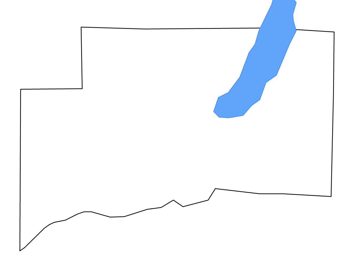 Mapa de contorno de Clinton, Illinois con lagos y ríos.
