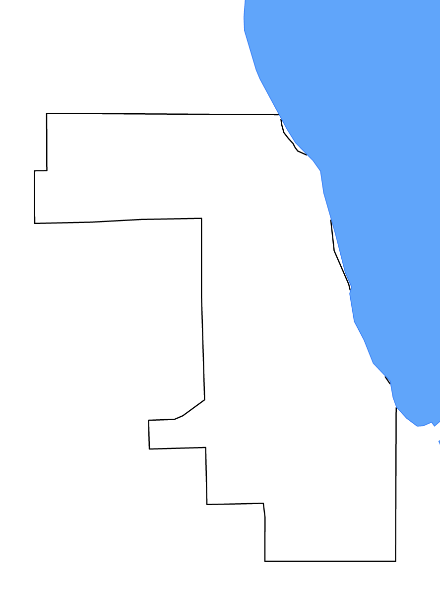 Mapa de contorno de Cook, Illinois con lagos y ríos.