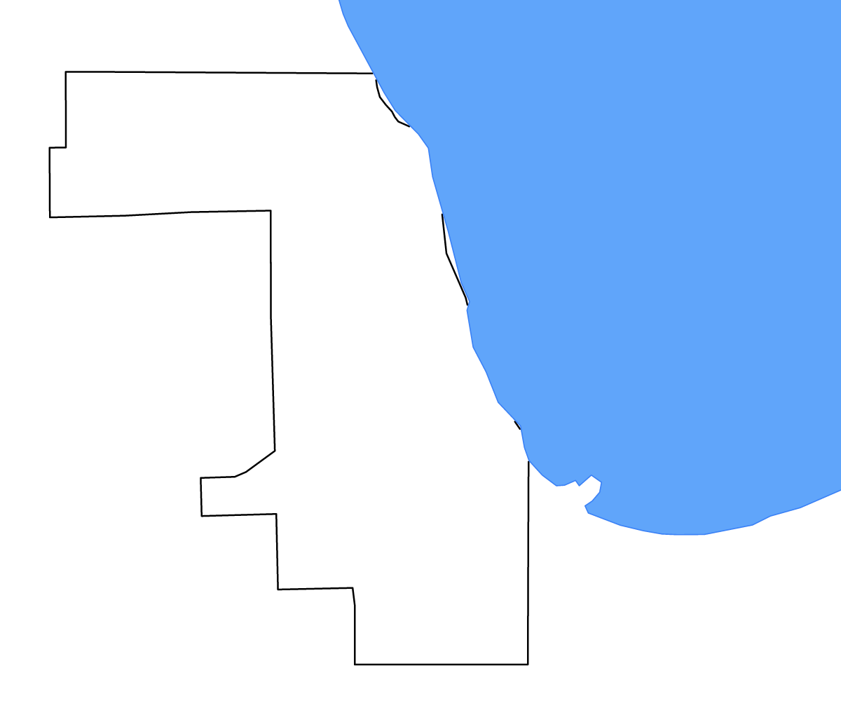 Carte de contour de Cook, Illinois avec lacs et rivières.