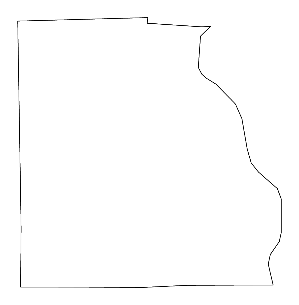 Mapa de contorno de Crawford, Illinois con ríos.