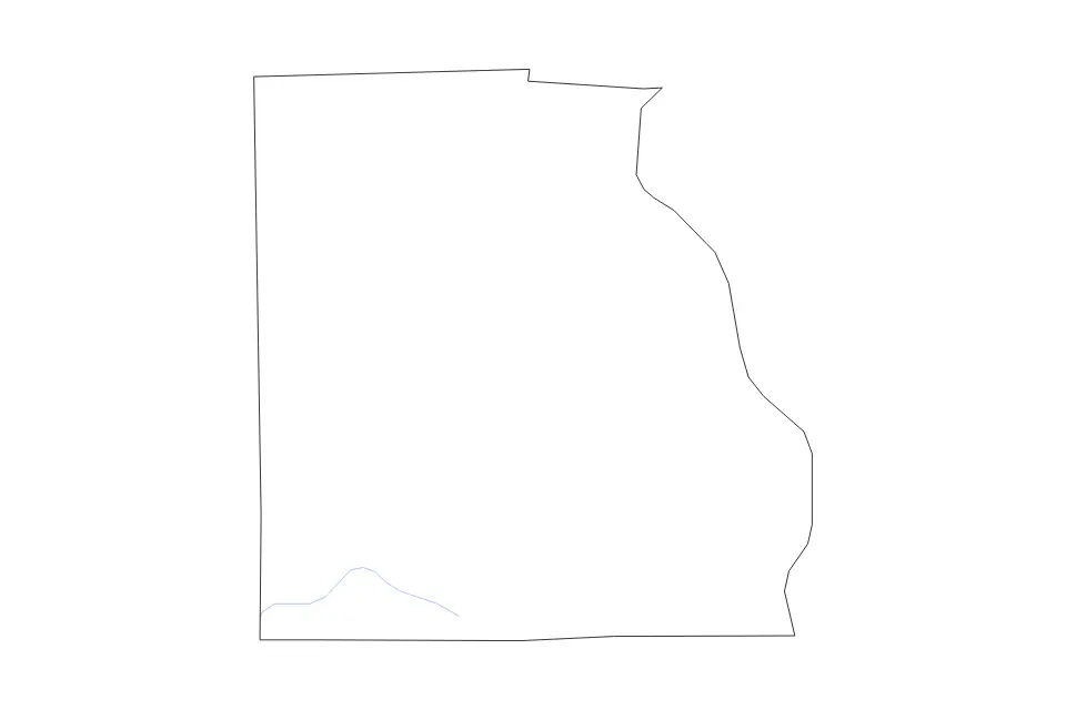 Carte de Crawford, Illinois de type contour et rivières pour Amérique du Nord, montrant contour et rivières avec des limites nettes.