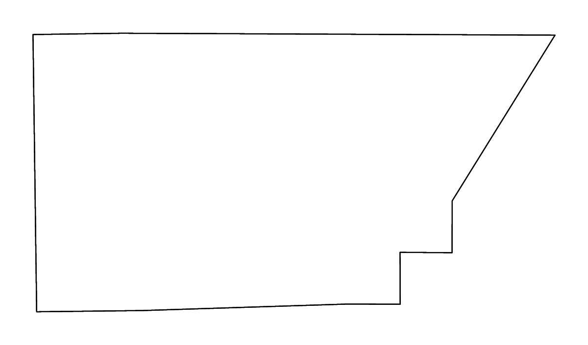 Mapa de contorno de DeWitt, Illinois con ríos.