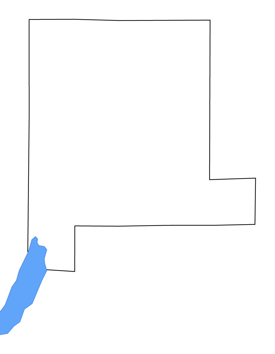 Mapa de contorno de Fayette, Illinois con lagos y ríos.
