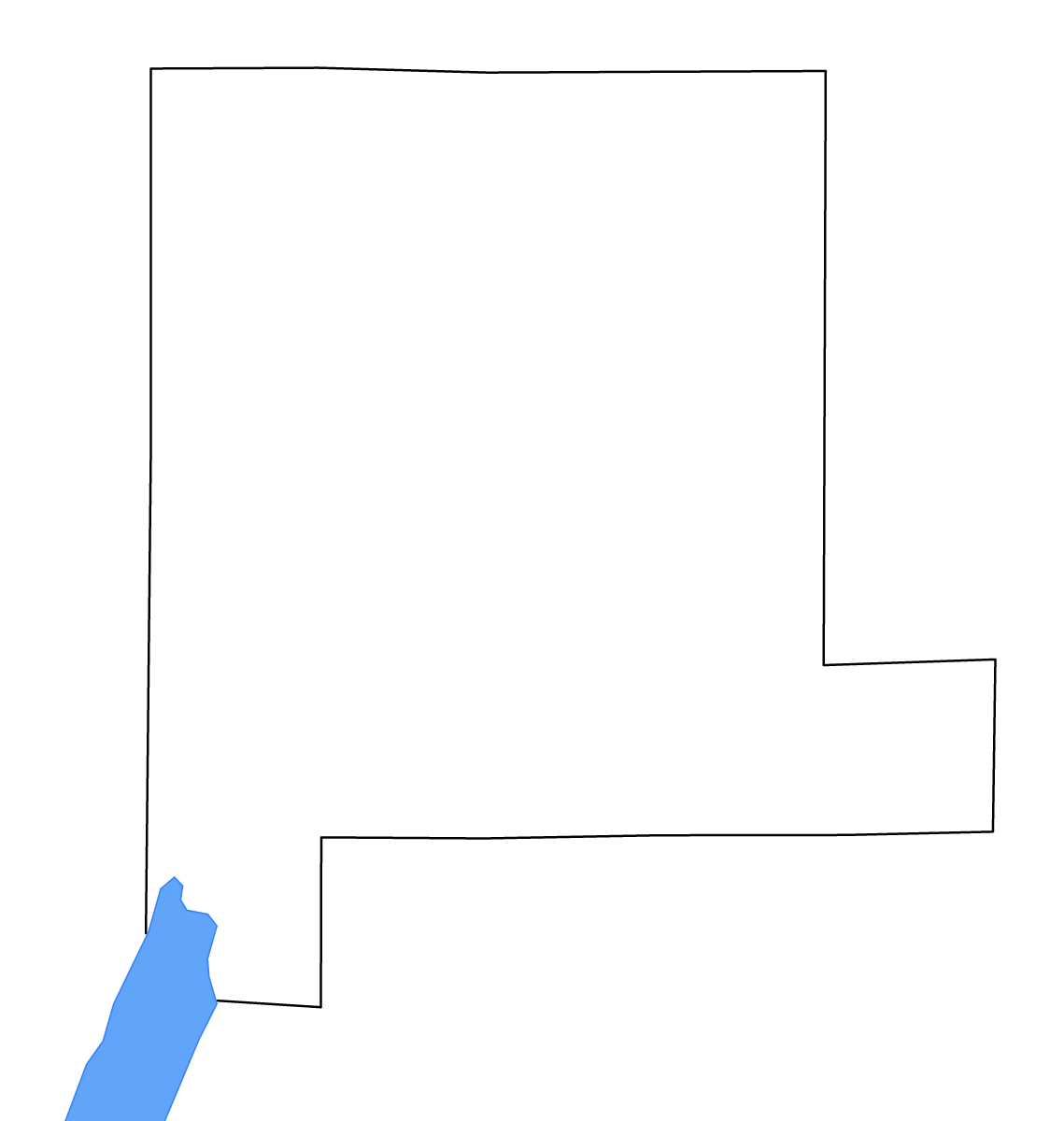 Mapa de contorno de Fayette, Illinois con lagos y ríos.