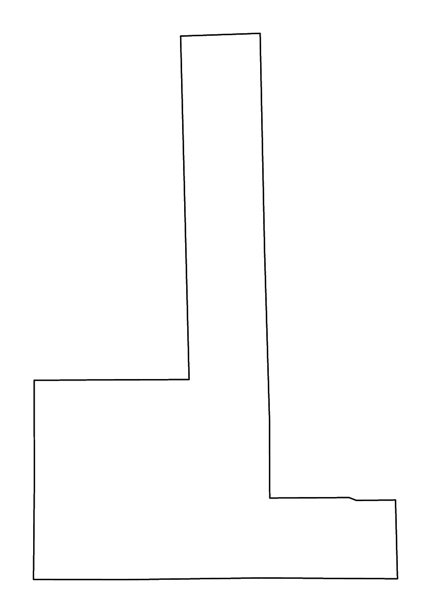 Mapa de contorno de Ford, Illinois con ríos.