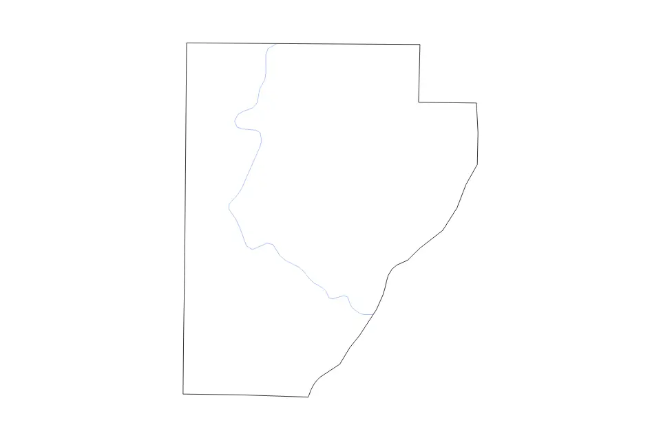 Mapa de Fulton, Illinois de tipo contorno y ríos para América del Norte, con contorno y ríos con límites limpios.