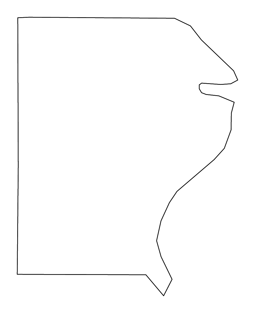 Mapa de contorno de Gallatin, Illinois con ríos.