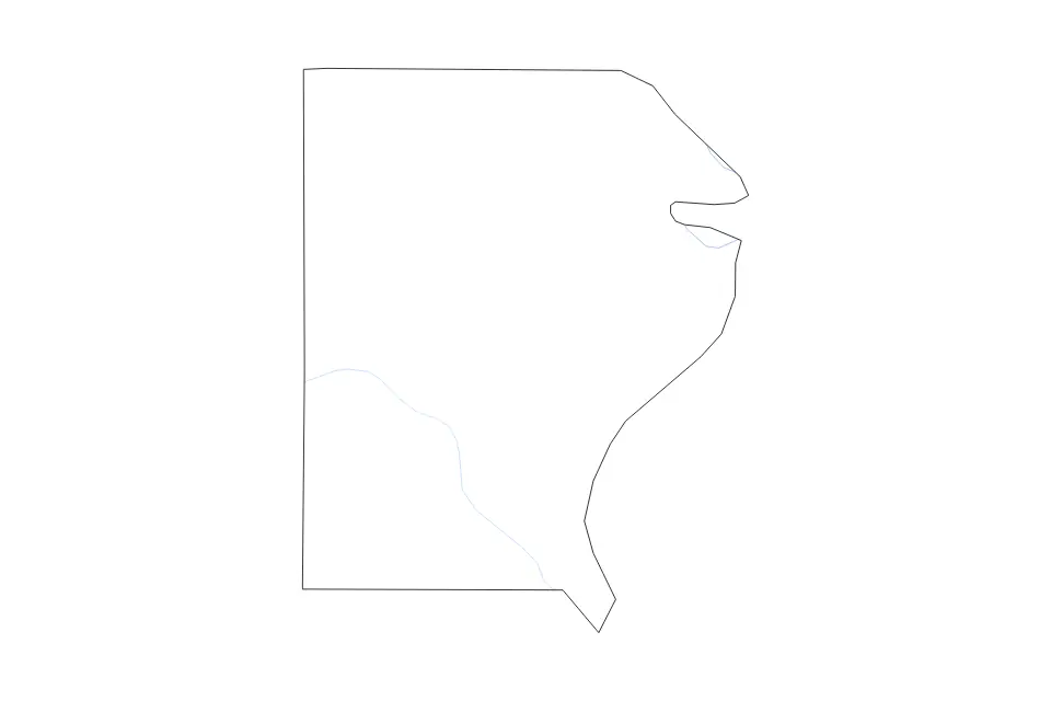 Carte de Gallatin, Illinois de type contour et rivières pour Amérique du Nord, montrant contour et rivières avec des limites nettes.