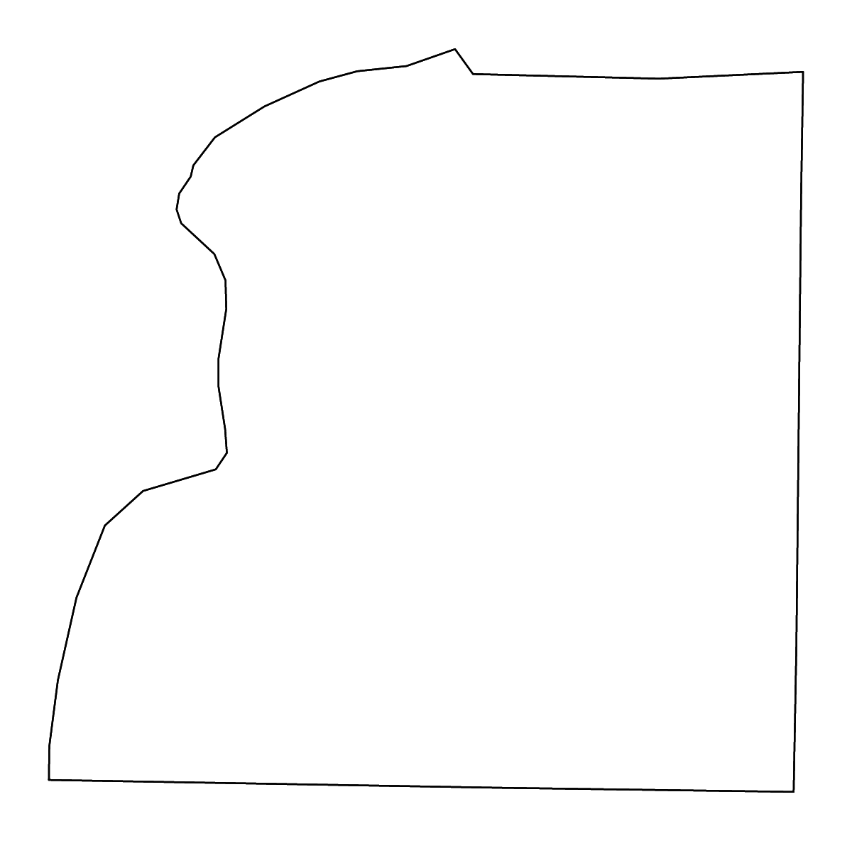 Mapa de contorno de Hancock, Illinois con ríos.