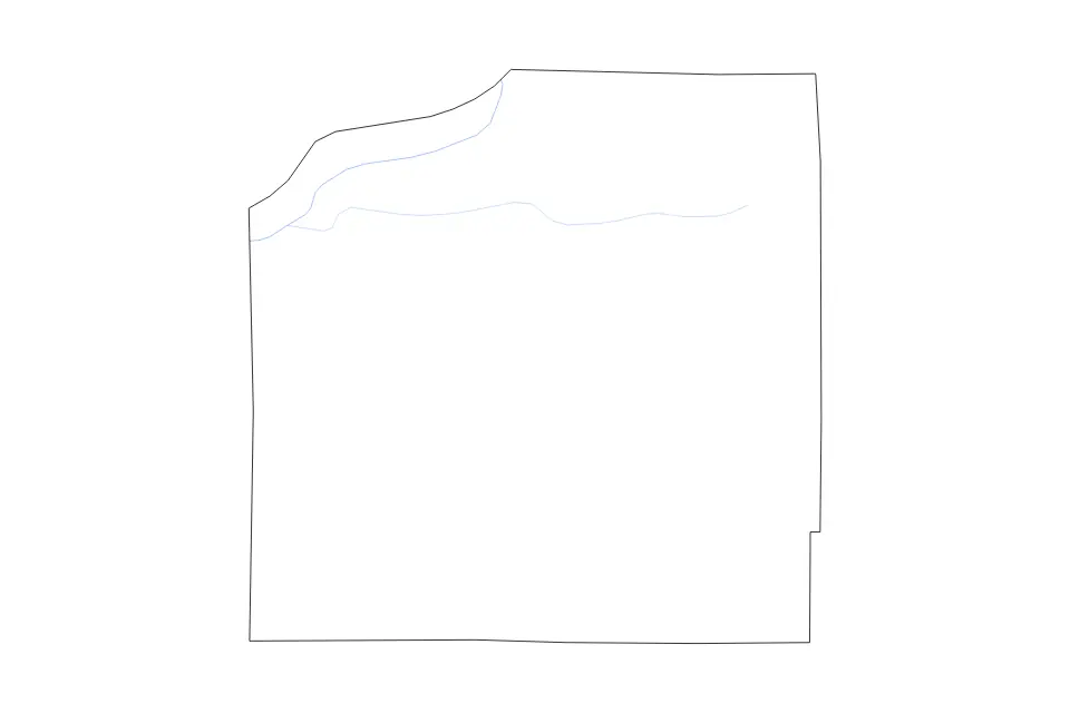 Outline map of Henry County, Illinois with subdivision borders and rivers.