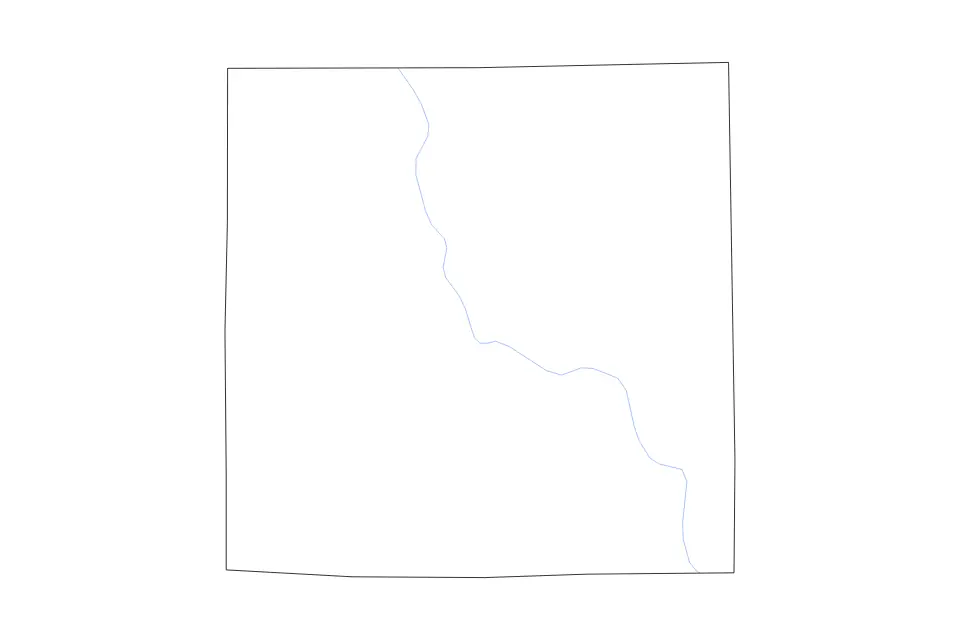 Carte de Jasper, Illinois de type contour et rivières pour Amérique du Nord, montrant contour et rivières avec des limites nettes.