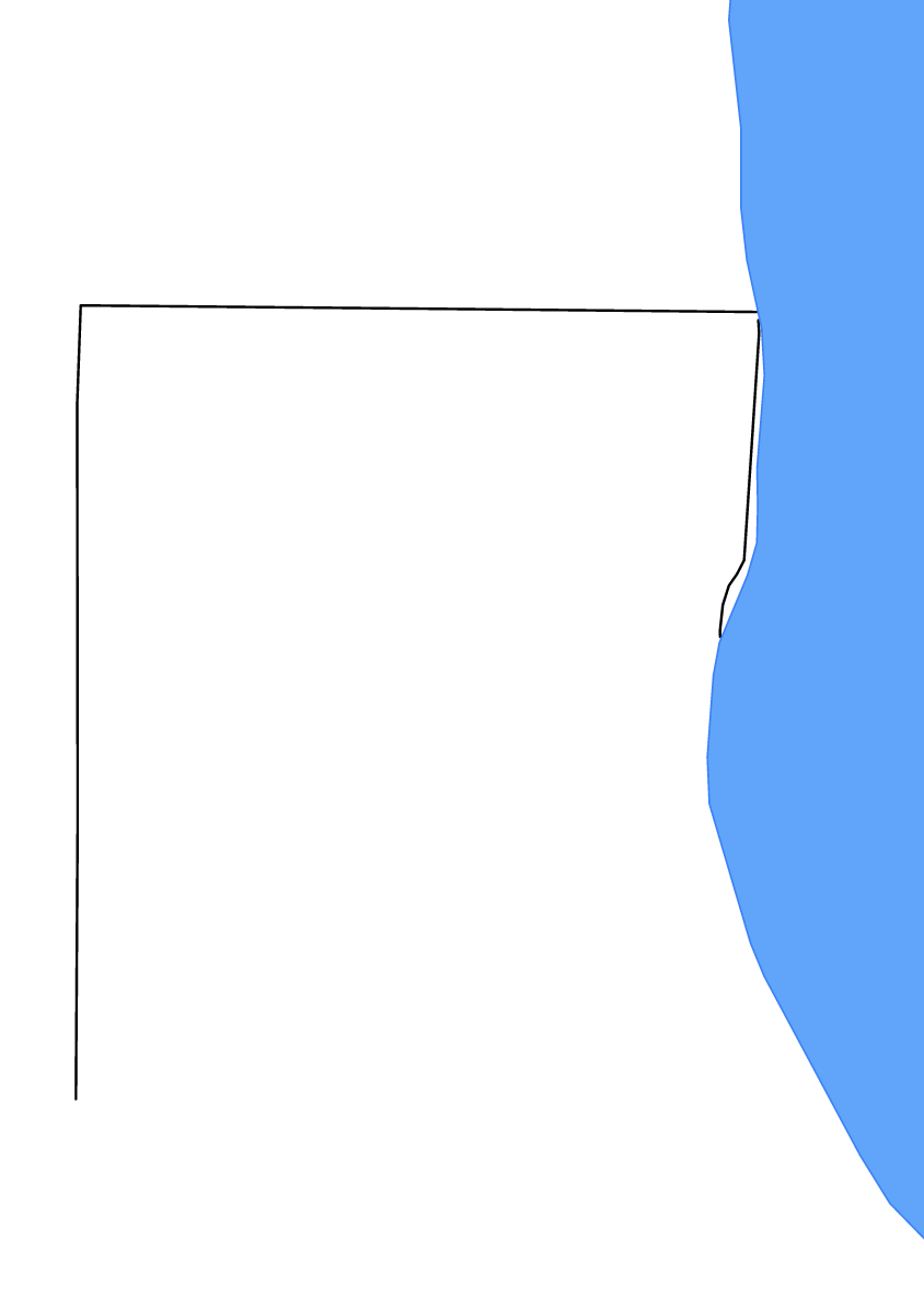 Mapa de contorno de Lake, Illinois con lagos y ríos.
