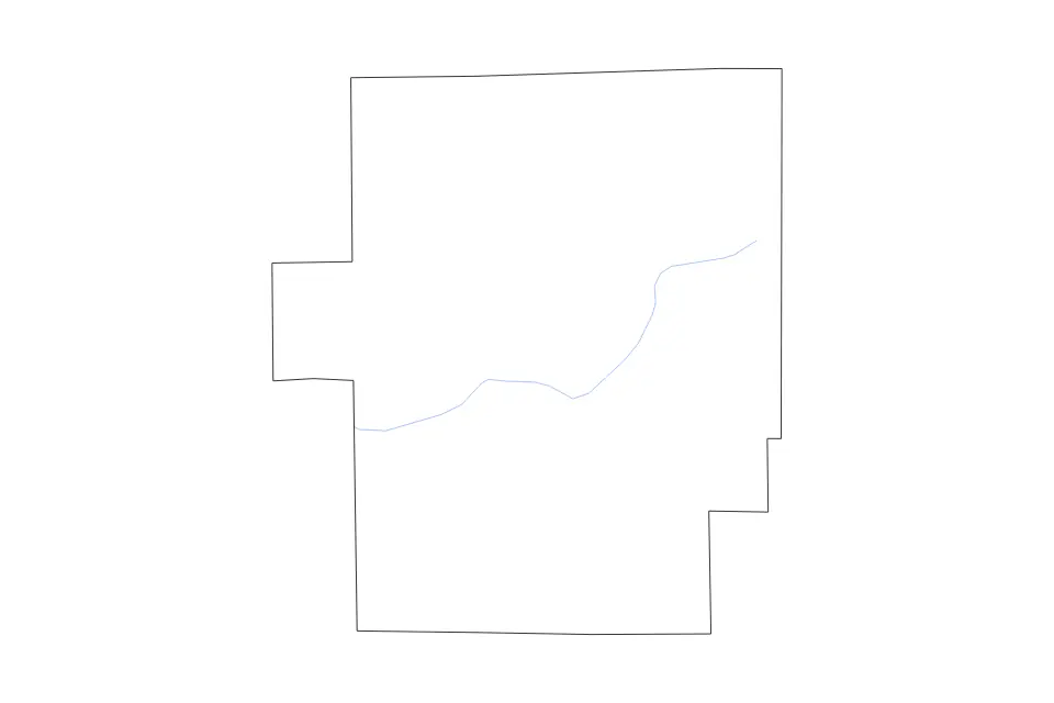 Outline map of Macon County, Illinois with subdivision borders and rivers.