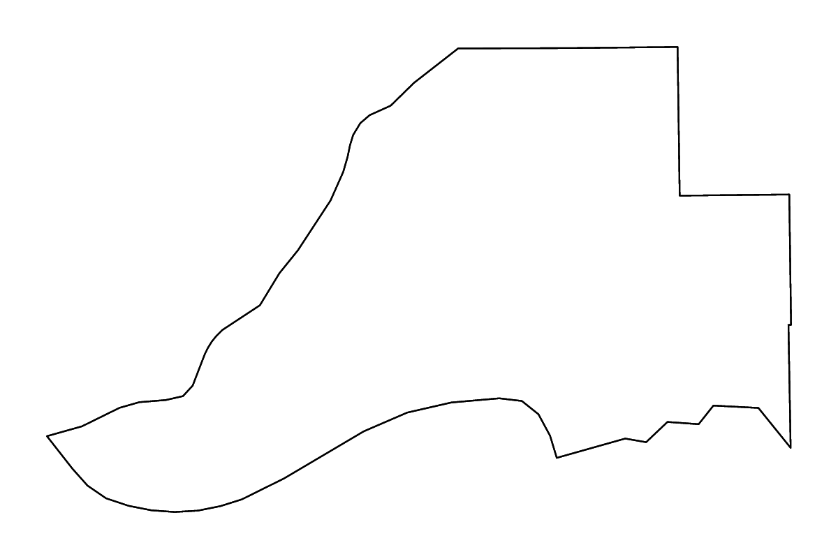 Mapa de contorno de Mason, Illinois con ríos.
