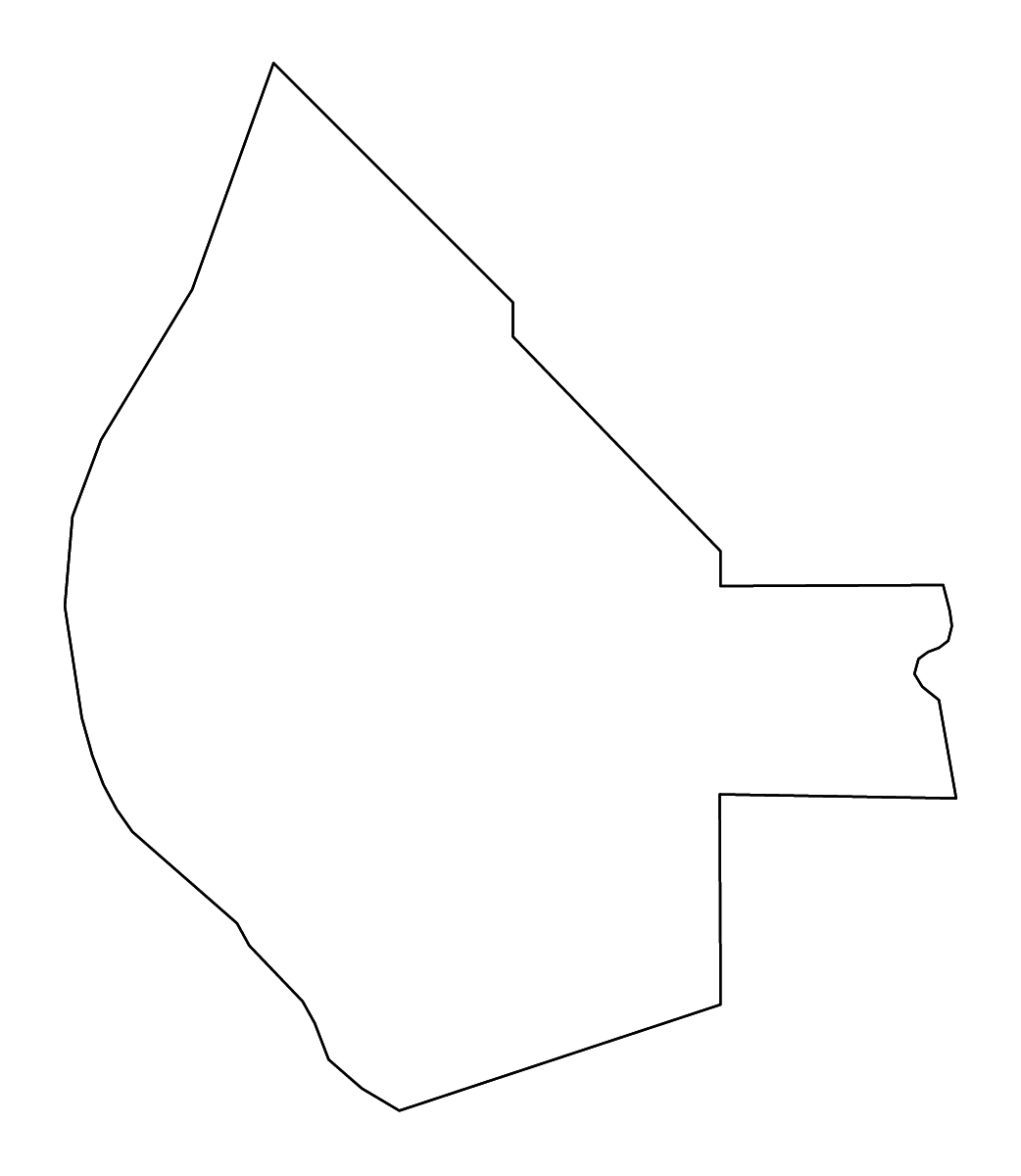 Mapa de contorno de Monroe, Illinois con ríos.