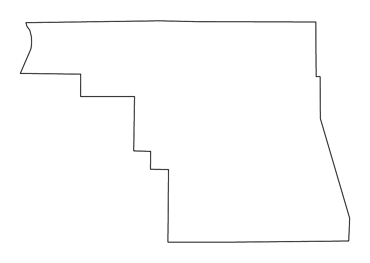 Mapa de contorno de Morgan, Illinois con ríos.