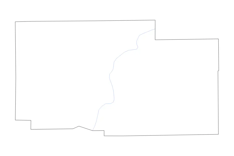 Outline map of Ogle County, Illinois with subdivision borders and rivers.