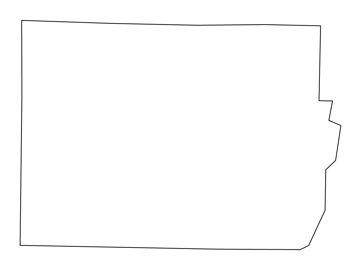 Outline map of Perry County, Illinois.