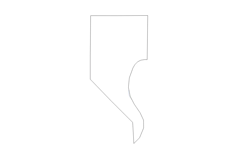 Outline map of Pope County, Illinois with subdivision borders and rivers.