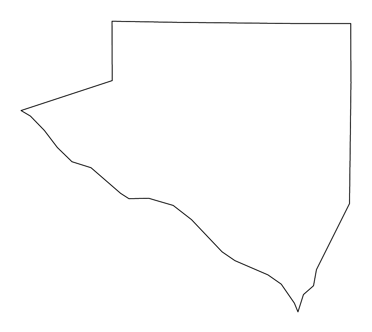 Mapa de contorno de Randolph, Illinois con ríos.