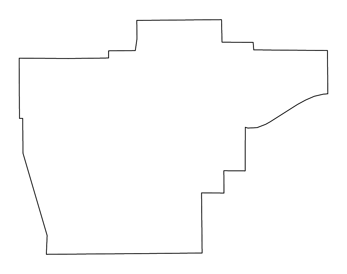 Mapa de contorno de Sangamon, Illinois con ríos.