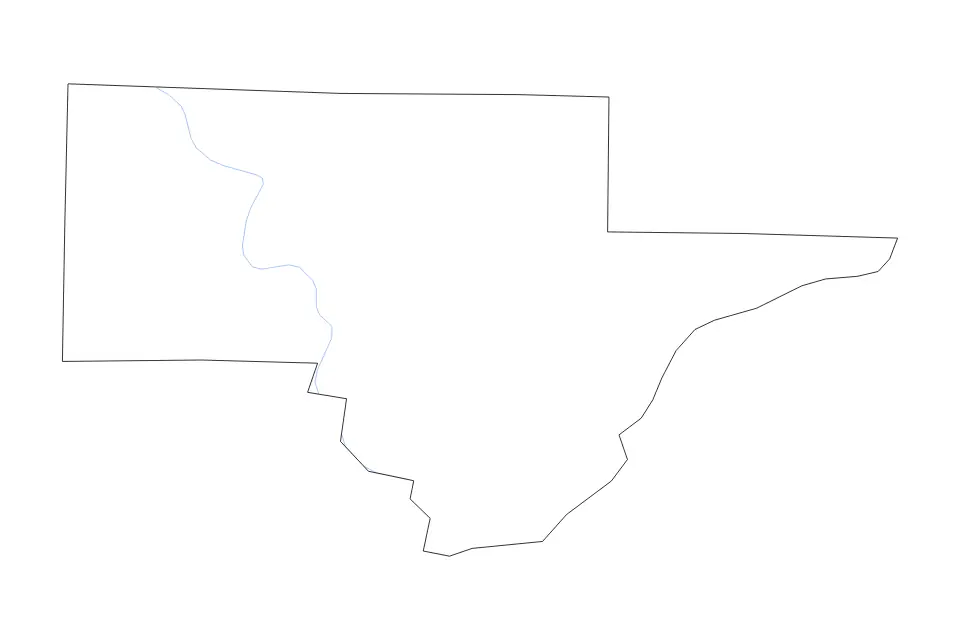 Mapa de Schuyler, Illinois de tipo contorno y ríos para América del Norte, con contorno y ríos con límites limpios.