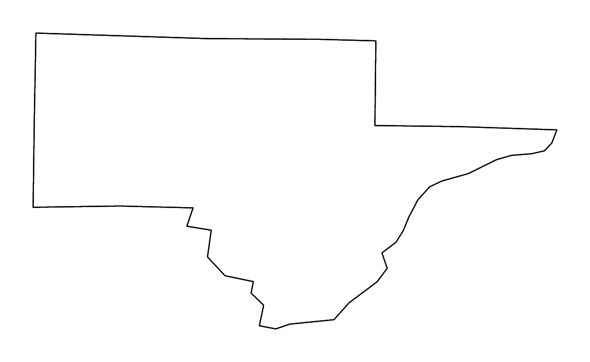 Mapa de contorno de Schuyler, Illinois con ríos.