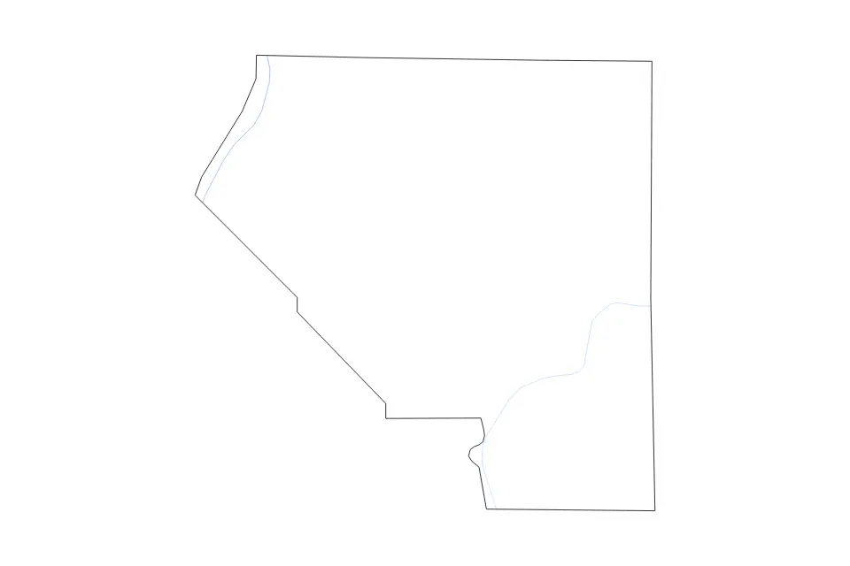 Mapa de St. Clair, Illinois de tipo contorno y ríos para América del Norte, con contorno y ríos con límites limpios.