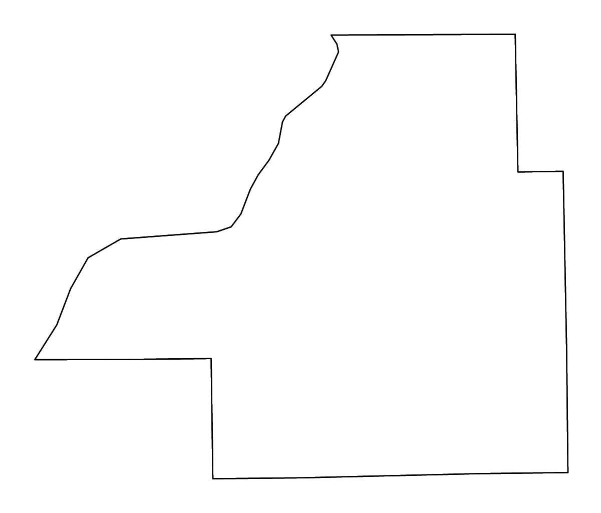 Mapa de contorno de Tazewell, Illinois con ríos.