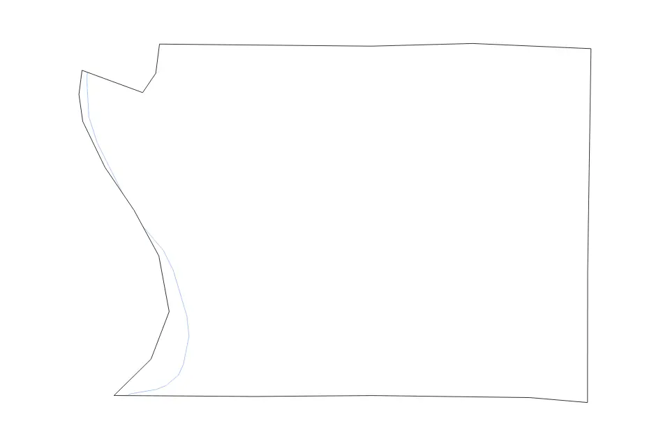 Outline map of Union County, Illinois with subdivision borders and rivers.