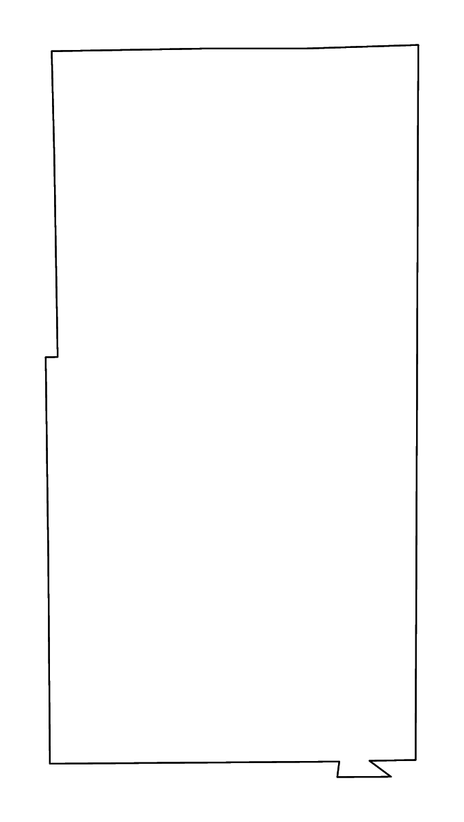 Mapa de contorno de Vermilion, Illinois con ríos.