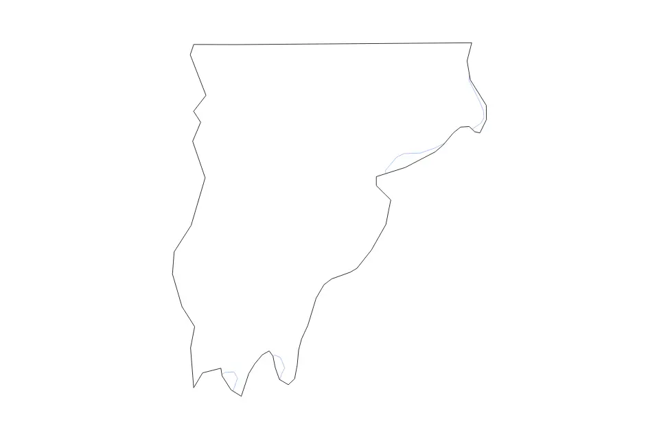 Outline map of Wabash County, Illinois with subdivision borders and rivers.