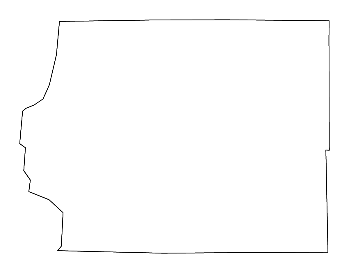Mapa de contorno de Whiteside, Illinois con ríos.